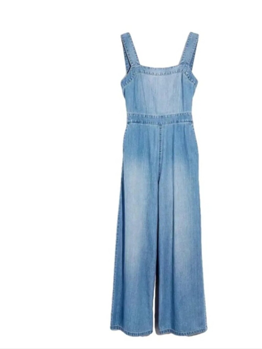 Madewell Light Blue Denim Wide-Leg Jumpsuit